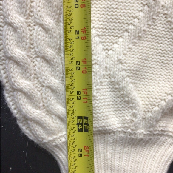 Vintage Jodifl women’s cream mock neck poet sleeves cable knit sweater size sm. - Picture 7 of 10
